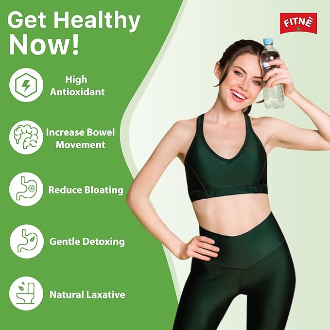 FITNE Green Tea Herbal Honey Lemon With Garcinia Senna Infusion Gentle Detox Cleanse High Antioxidant No Calories Stevia Sweetener, 30 Tea Bags