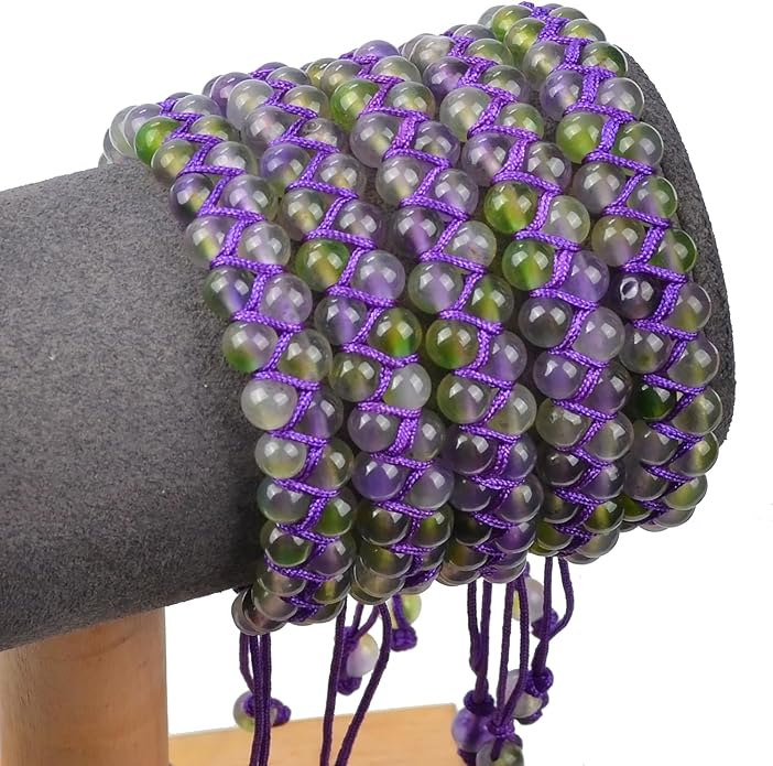 MASSIVE BEADS Double Layer Natural Chakra Healing Power Crystals Macrame Bracelet Yoga Stone Beads Gemstone Meditation Relax Anxiety Bangle for Unisex Women Men