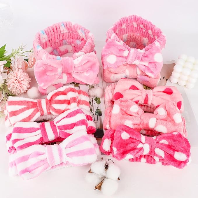 10 Pack Skincare Headbands Set for Women Girls Spa Headband for Washing Face Bulk Sleepover Party Supplies for Teen Girl Cute Bow Headbands for Washing Face Makeup