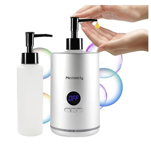 Oil Warmer for Massage oil warmer for scented oil, Massage Oil Warmer, lotion warmer, Body Oil Heater for Spa, Salon and Barber Shops, with Two Oil Bottle Dispenser, Constant Temperature, Silver