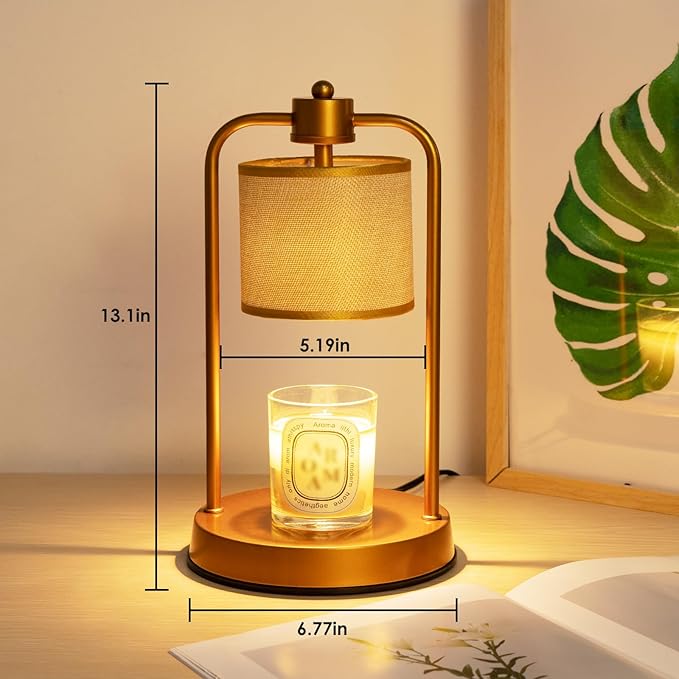 Candle Warmer Lamp Electric with Timer: Wax Melts Warmer - Dimmable Candle Warmer with Replacement Bulbs, Bedroom Home Decor Compatible with Various Candles