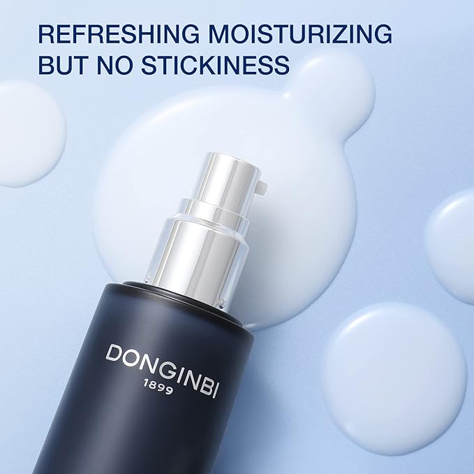 Donginbi Red Ginseng Homme All-in-One Special Set - Hydrating Korean Red Ginseng Essence(4.06 floz), Glycolic & Squalane Acid Face Wash, AHA Exfoliant, Korean Skin Care Set Gifts for Men