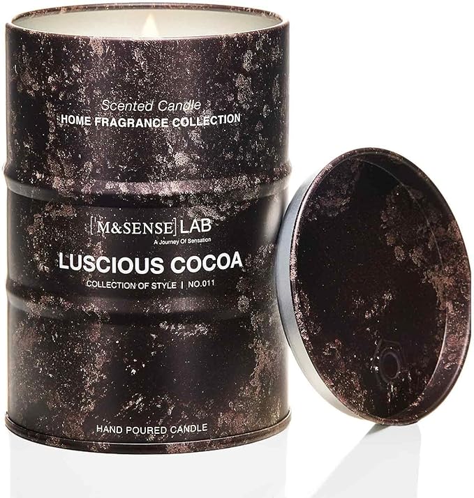 M&SENSE Luscious Cocoa Scented Candles Natural Non Toxic, Aromatherapy Candle for Stress Relief Meditation Relaxing, Housewarming Gifts for Women Men, 11.3oz 70 Hour Long Burning