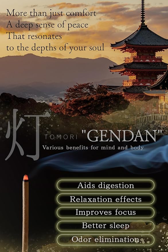 Sandalwood Spicy Premium Japanese Incense Sticks 60sticks Coreless Low Smoke Natural Charcoal Free Non Toxic Temple Kyoto Aroma Aromatherapy Meditation Calming Stress Relief Relaxation Yoga TOMORI