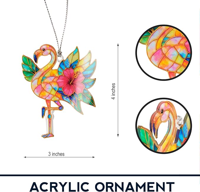 Funny Flamingo Christmas Ornament 2025 – Cute Tropical Holiday Flamingo Tree Decoration - Merry Christmas Flamingo Ornament for Family - Friends - Beach House or Coastal Christmas Decor