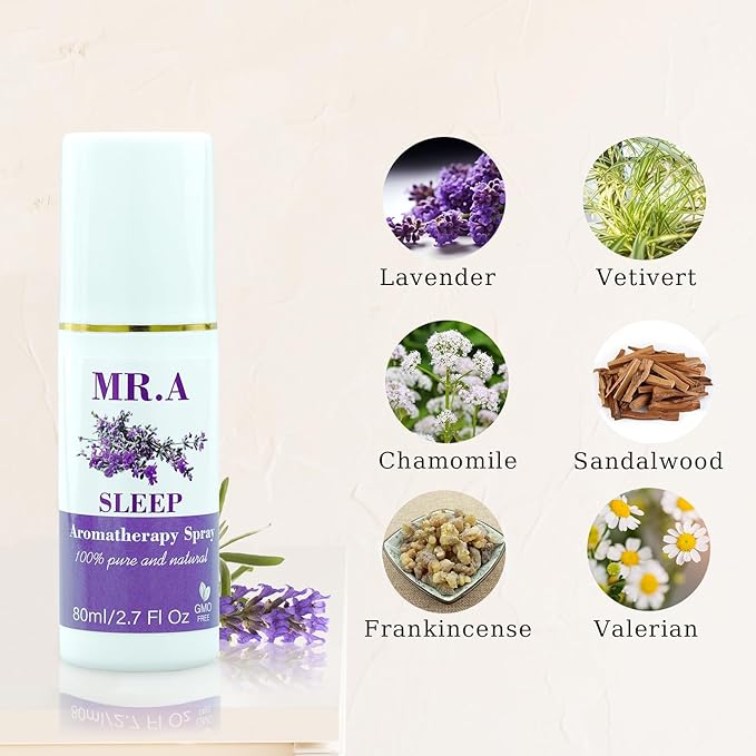 3 Pack Lavender Sleep Pillow Spray Set for Room,Pillow Mist with Lavender Essential Oil, Long-Lasting Line & Fabric Room Spray for Pillows and Sheets, Melatonin Free, 2.7 Fl Oz