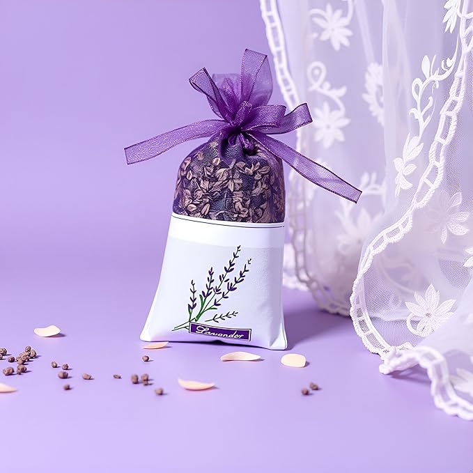 20Pcs Purple Empty Lavender Sachets Bags for Drawers and Wardrobes Closet Freshener Scents Dried Lavender Flower Sachets Home Fragrance