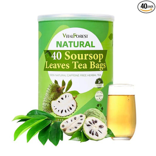 40 Soursop Leaves Tea Bags, Dried Soursop Graviola Leaves Tea, Sour Sop Leaves