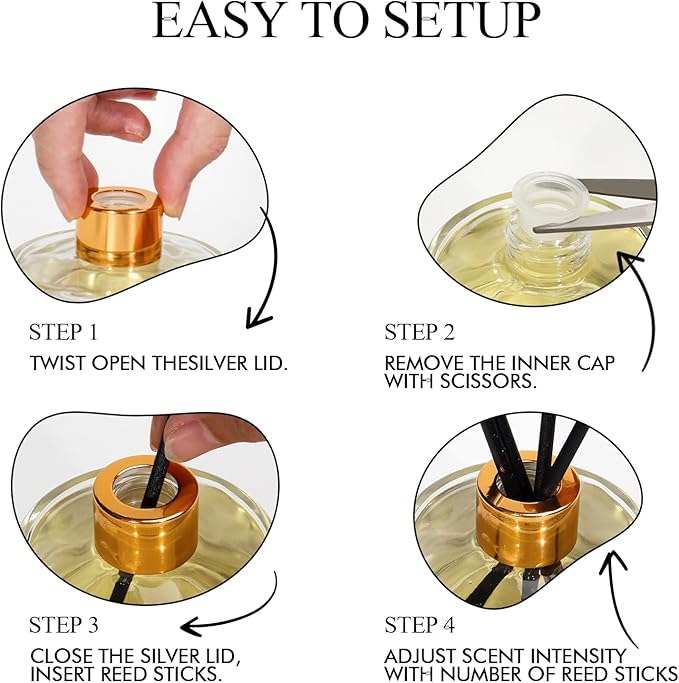 Reed Diffuser for Home, 6.7oz Sweet Berry Scent Diffusers for Bathroom Air Freshener, Aromatherapy Diffuser for Room Office and Desk Decor