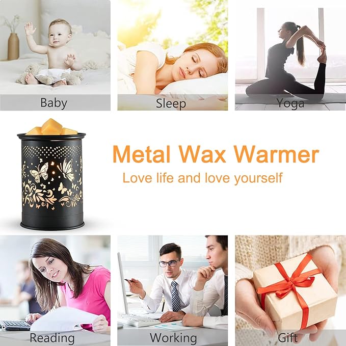 kobodon Metal Wax Warmer Candle Wax Burner, Electirc Wax Melt Warmer Candle Melter and Wax Warmer for Home Office Decor(Fox)