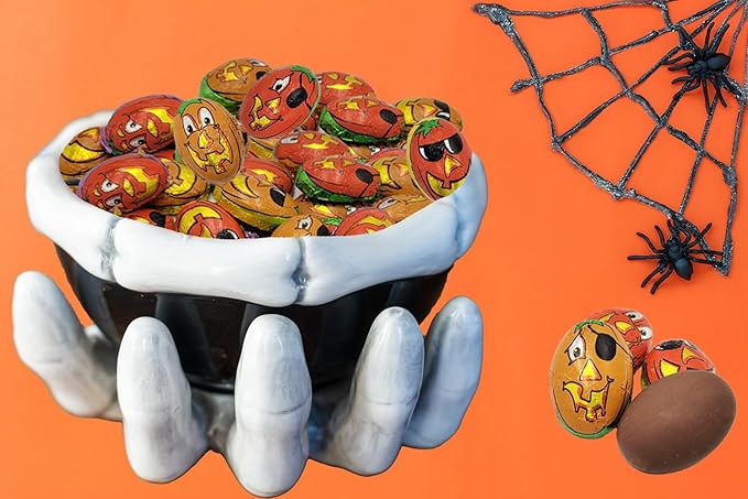 Fruidles Halloween Trick-Or-Treat Party Bag Fillers Pumpkin Pals, Individually Wrapped in Pumpkin Face Design Foils, Kosher Certified (2 Pounds) - Multicolor