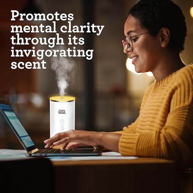 GuruNanda Peppermint Essential Oil, 100% Pure, Natural & Undiluted Aromatherapy Oil for Diffusers & DIY Recipes, Invigorating Scent Supports Focus and Clarity (2X0.5 Fl Oz)