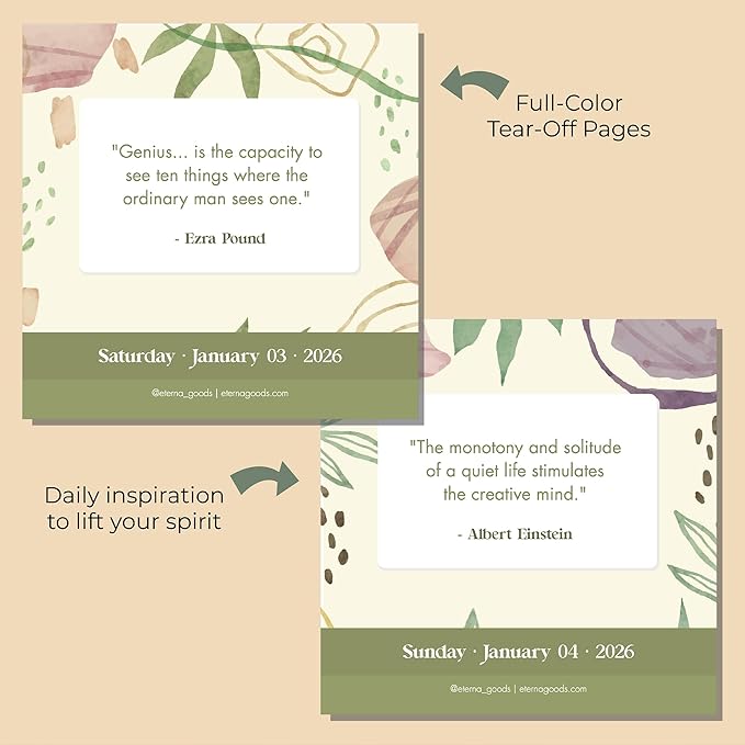 2026 Motivational Calendar | Includes 365 Positive Quotes and Affirmations, Enjoy a Whole Year of Inspirational Quotes, Phrases & Affirmations for Success, Happiness & Personal Growth