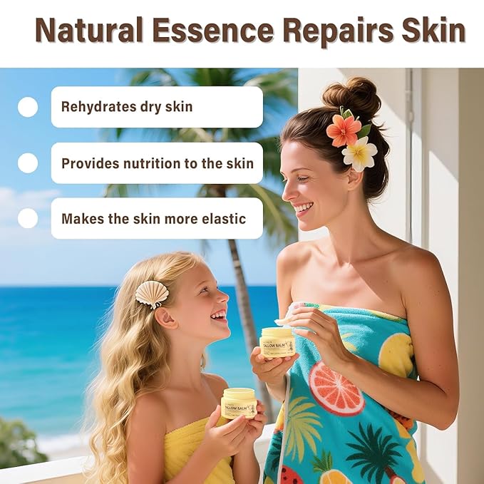 New Whipped Beef Tallow for Skin 4.05oz, 100% Organic Grass Fed Beef Tallow for Face, Pure Tallow Honey and Balm, Beef Tallow, Tallow Moisturizer for Face & Body, Natural Tallow Balm Nourish All Skin