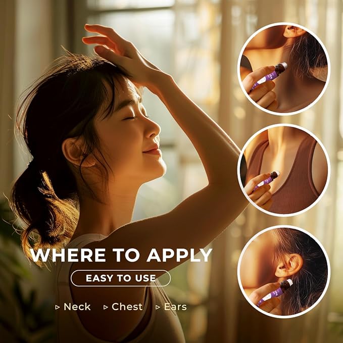 Gya Labs Sleep Essential Oil Roll On - 0.34 Fl Oz - Travel Size Roller for Camping, Skin, Aromatherapy Relief, Convenience