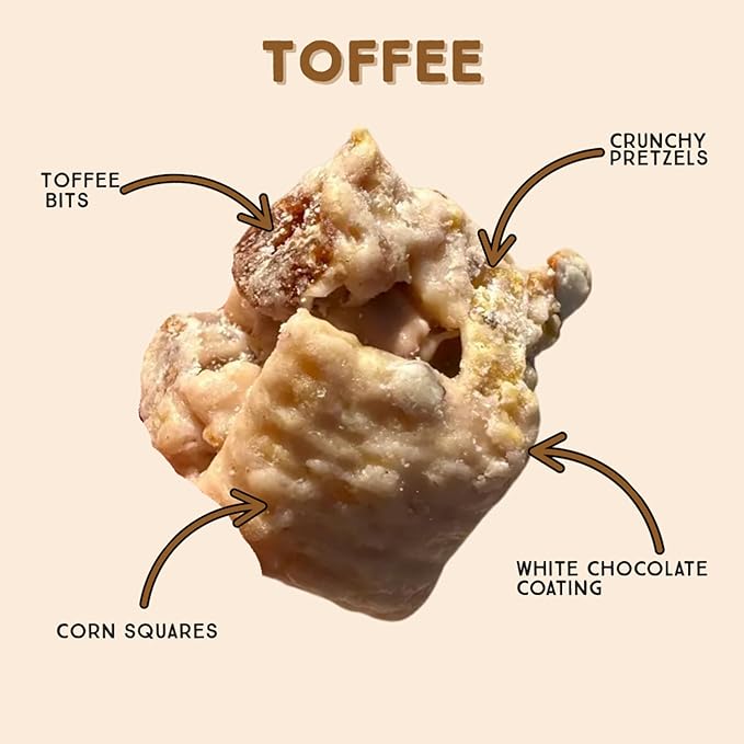 Chunk Nibbles Toffee Snack Clusters - Buttery Milk Chocolate Toffee with Pretzels & Corn Squares - Award-Winning Gourmet Treat, Small Batch, Handcrafted - 4.25oz Resealable Pouch (3 Pack)
