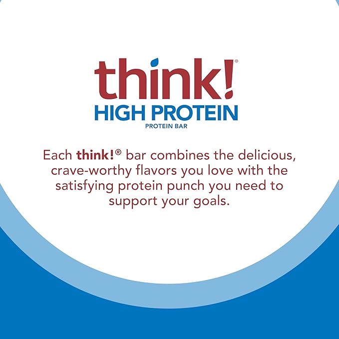 think! Protein Bars, High Protein Snacks, Gluten Free, Kosher Friendly,Variety Pack, Nutrition Bars, 2.1 Oz per Bar, 12 Count (Packaging May Vary)