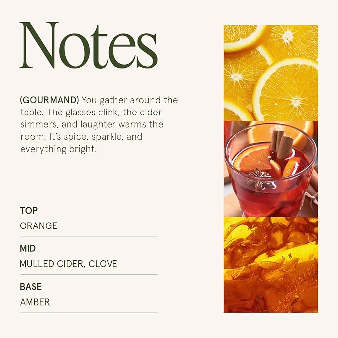 LA JOLIE MUSE Fall Candle | Sparkling Cider Mule Candle – Apple Cider, Orange & Amber | 19 oz Wooden Wick | Clean Burn & Vibrant Scent | Fun Gift for Hosts & Fall Tablescapes