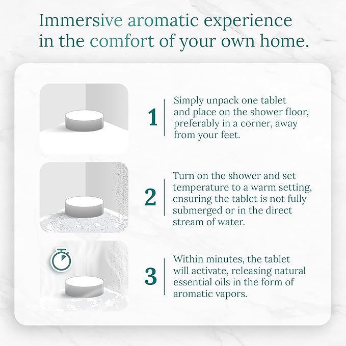 Aromatherapy Shower Steamers (6-Pack) Revive - Eucalyptus & Mint Scented Vapor Tabs for Self-Care, Aromatic Shower Bath Bombs, Natural Essential Oils for Women & Men