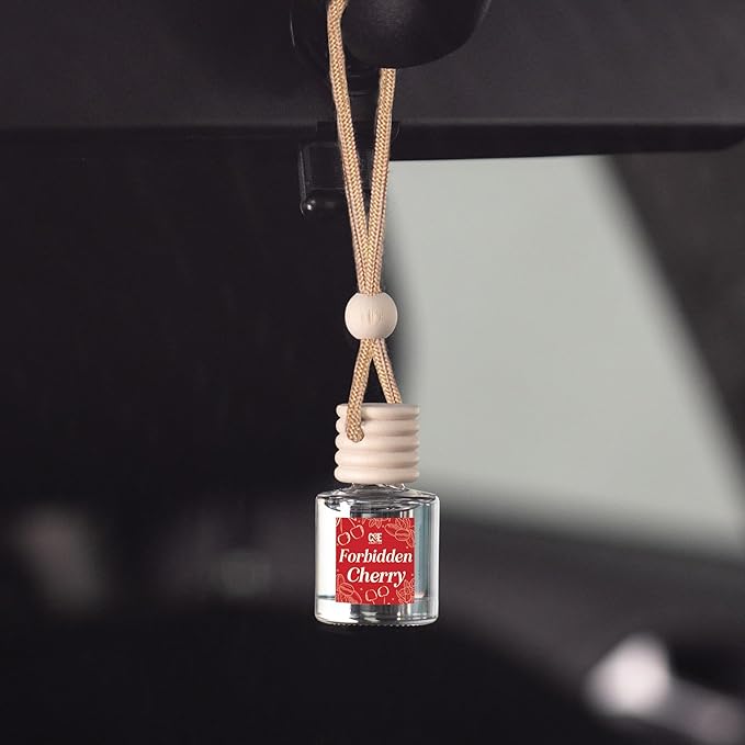 CANDECraftCo Car Air Hanging Fragrance Oil, Car Auto Freshener for Essential Oils, Scents Fragrance Aromatherapy Automobile Diffuser, Long Lasting (Forbidden Cherry)
