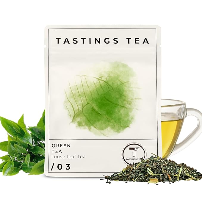 Tastings Tea Green Tea - 2.75 oz Loose Leaf | Enhanced Focus & Mental Clarity | Practice Mindfulness