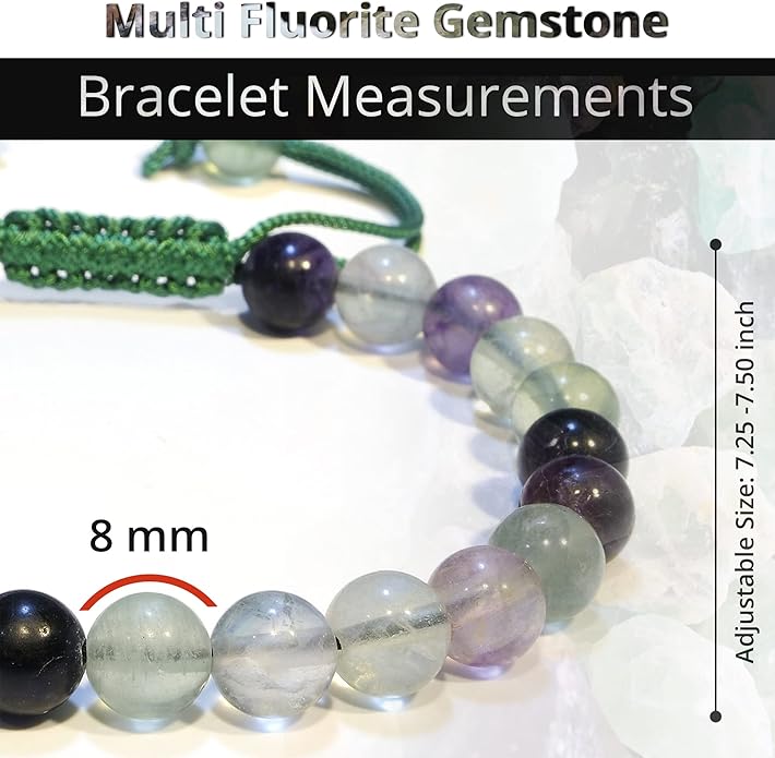 Energy Protection Crystal Handmade Adjustable Bead Bracelet Perfect for Men, Women’s Gift - Gemstone Healing Stretch Bracelet Pulsera Para Hombre Mujer Stocking Stuffer