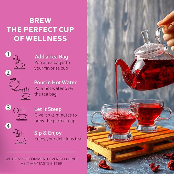 Life Plus Style Gourmet Pagoda Garden Rosehip Hibiscus Green Tea Organic Herbal Tea Caffeinated Hot or Iced Natural Ceylon Tea Antioxidants Supports Wellness 60 Tea Bags