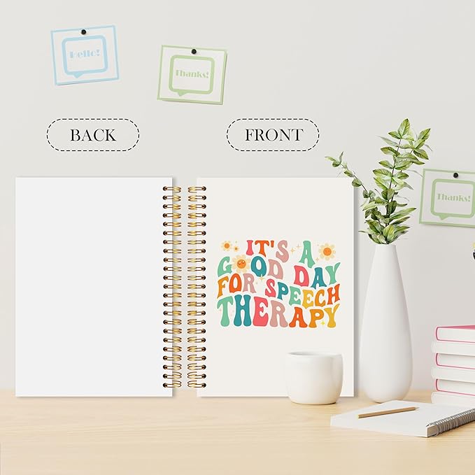 Colorful Speech Therapy Notebook, Therapy Journal Notebook for Therapists Counselors, Speech Language Pathologist SLP Gifts, Mental Health Journal for Women, 5.5x8.3