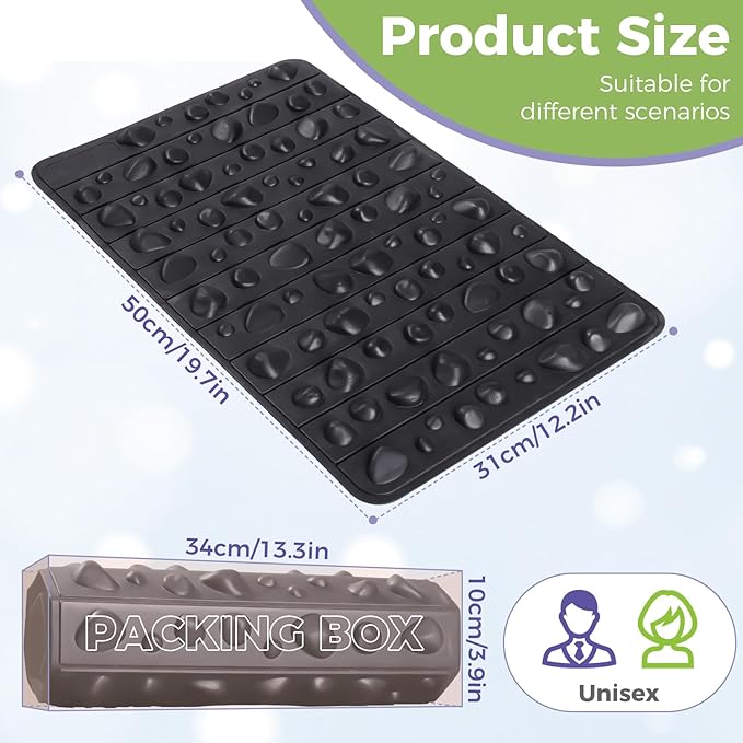 Foot Acupressure Mat, Foldable Foot Massager Mat, Feet Pressure Point Pad, Massage Pad for Relieve Leg Fatigue in Offices, Room, Outdoor(Black)