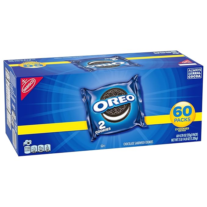 OREO Chocolate Sandwich Cookies, 60 Snack Packs (2 Cookies Per Pack)