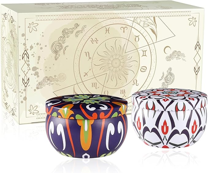 2-Pack Aromatherapy Scented Candles - Bonfires and Cinnamon, Natural Soy Wax with Natural Essential Oils, Use for Home Decor, Yoga,Bath,Women,Mother's Day Gift.