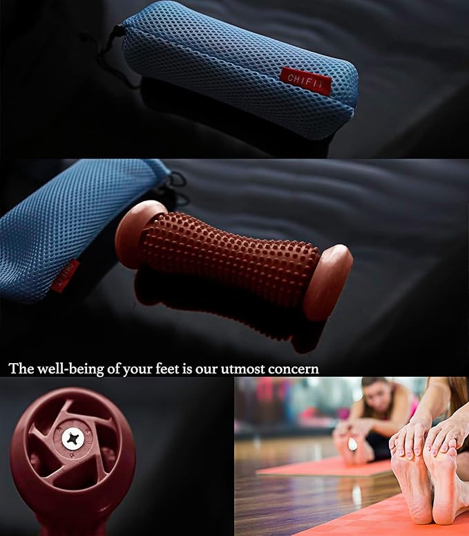 Manual Foot Massager Roller for Plantar Fasciitis Relief, Portable Deep Tissue Muscle Massage Roller for Foot Arch and Heel Pain, Effective Reflexology Tool Relax The Nerves (Chocolate)