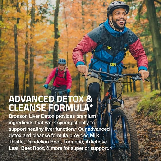 Bronson Liver Detox Advanced Detox & Cleansing Formula Supports Health Liver Function with Milk Thistle, Dandelion Root, Turmeric, Artichoke Leaf & More, Non-GMO, 360 Vegetarian Capsules