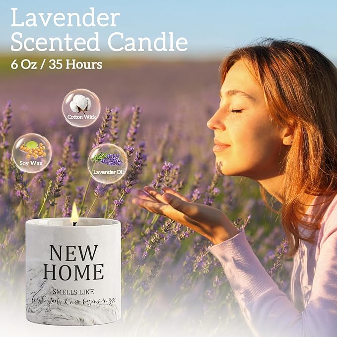 Housewarming Gifts New Home Candle for New Homeowners First Apartment Gifts New House Gift House Warming Candle for Women Men Best Friends Lavender Candles