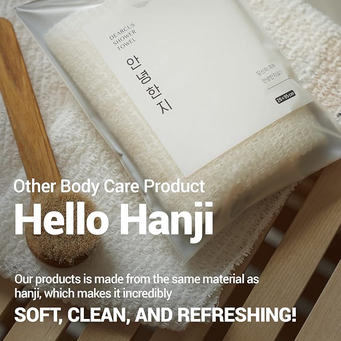 Bath Shower Sponge 2 Pack - Exfoliating Cloth for Dead Skin Cells, Dirt, and Oil Removal - Kids Washcloths Made Using Soft, Breathable & Hygienic Hanji Fabric - Hello Hanji by DEARCUS