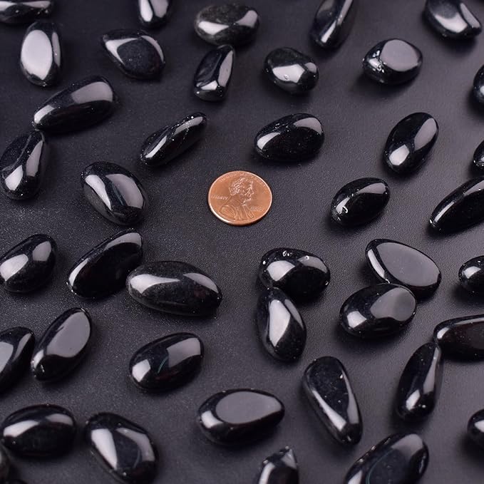 Obsidian Healing Crystal Stone Set - 24 Pieces, 0.6" Natural & Polished Stones for Healing, Meditation, Reiki, Chakra, Crafting & Decoration