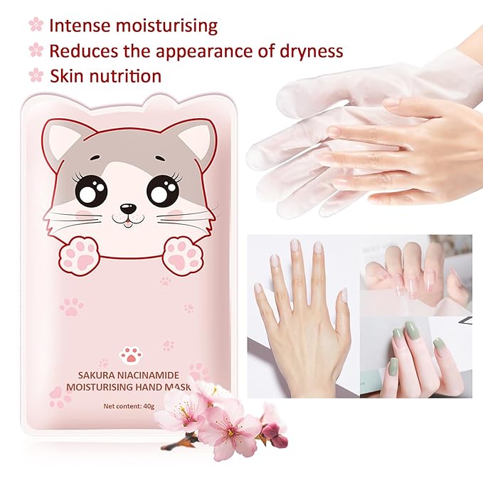 Hand Masks Moisturizing Gloves,12 Pairs Hydrating Hand Peel Masks Gift Set for Dry Cracked Hands Care,Long-lasting and Non-greasy Hand Moisturizer Gloves for Women