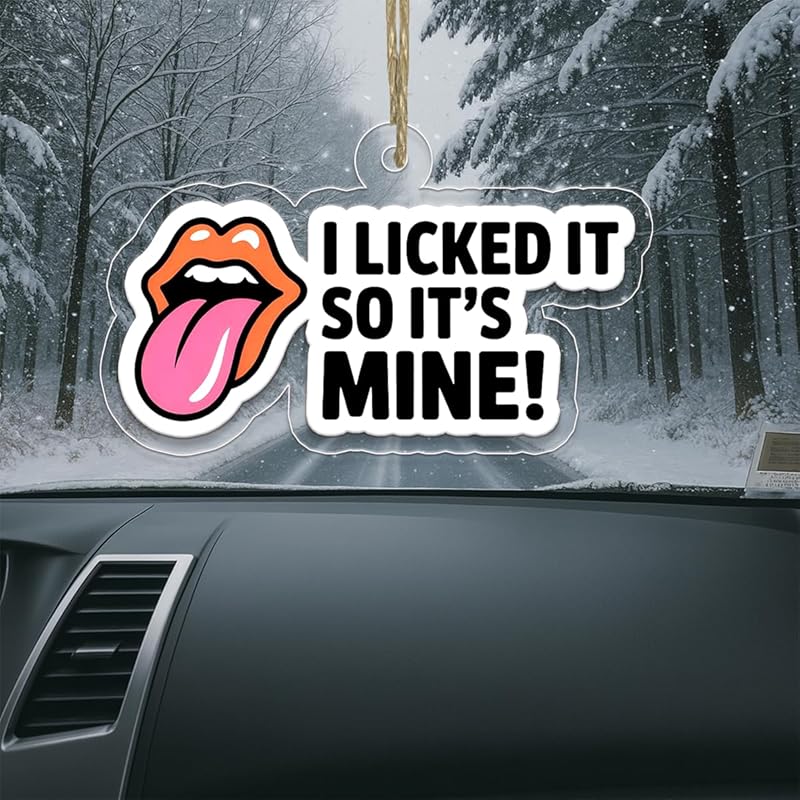 I Licked It So It's Mine Acrylic Ornament, Funny Holiday Ornament, Gag Gift, Naughty Christmas Decoration, Unique Keepsake Acrylic Ornament – Personalized Christmas Tree