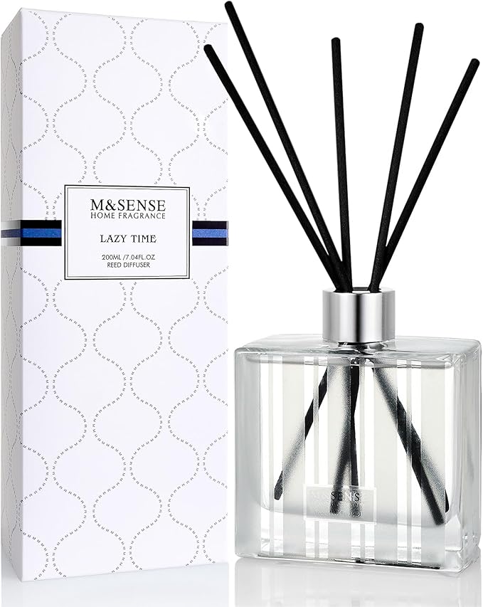M&Sense Reed Diffuser Set - 7.04 oz Jasmine & Orange Flower Scented Diffusers for Home, Non-Toxic Oil Diffuser with Sticks, Fragrance Diffuser Gifts for Bedroom Bathroom Office