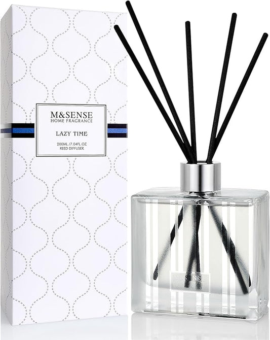 M&Sense Reed Diffuser Set - 7.04 oz Jasmine & Orange Flower Scented Diffusers for Home, Non-Toxic Oil Diffuser with Sticks, Fragrance Diffuser Gifts for Bedroom Bathroom Office