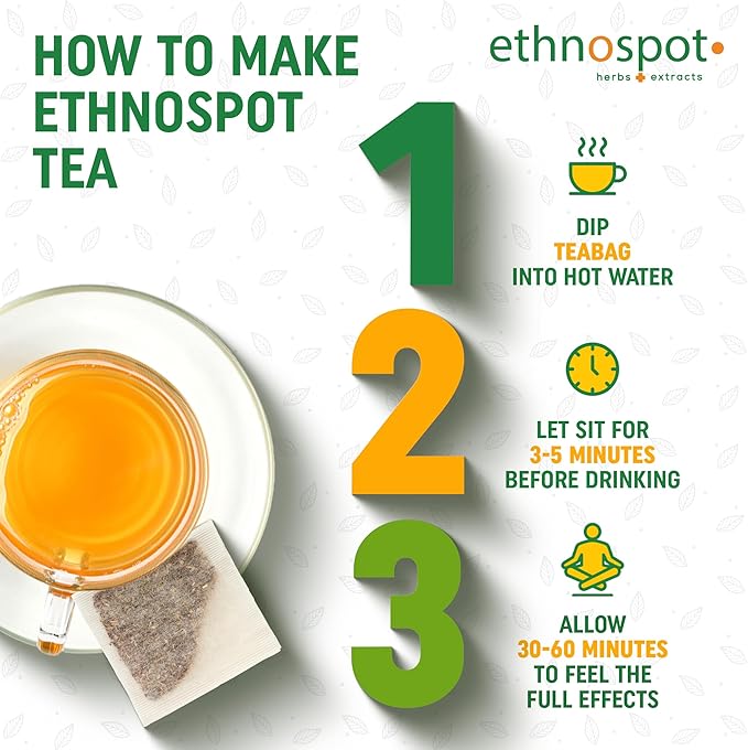 Kava Kava Root Teabags - Kava Kava Tea Pure - 100% Natural Herbal Tea for Stress Support Relaxation Improves Mood and Nervous System - Feel Happy Tea - 2 Gram Teabags - 32 Vegan Teabags