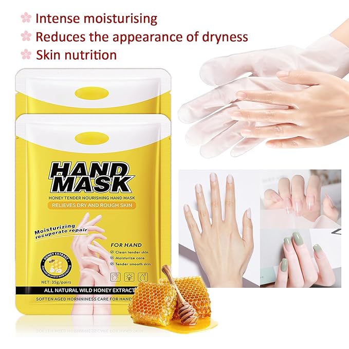 Hand Masks Moisturizing Gloves,6 Pairs Hydrating Hand Peel Masks Gift Set for Dry Cracked Hands Care,Long-lasting and Non-greasy Hand Moisturizer Gloves for Women L
