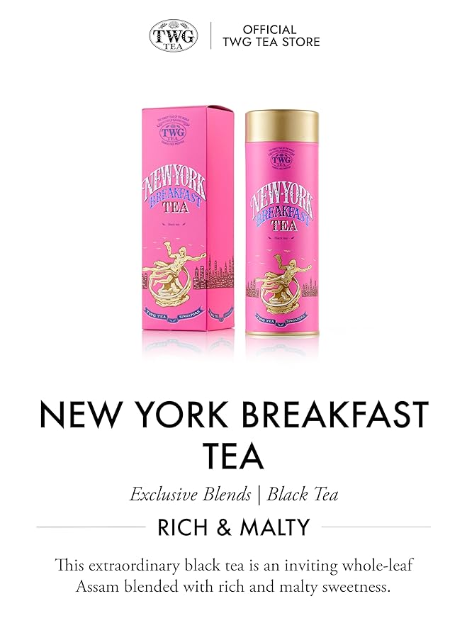 TWG Tea | New York Breakfast Tea | Black Tea | Cocoa Husk | Haute Couture Tin, 100g | Gift Set