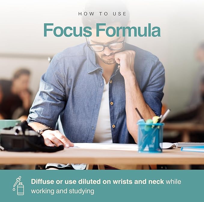 Essential Oil Blend for Focus & Clarity by Enhanced Essentials |100% Pure, Slow-Distilled Aromatherapy for Concentration, Study, Work & Mental Sharpness – 1 fl oz (30 ml)