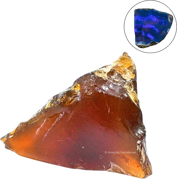 Amazing Gemstone Amber Raw Crystals and Healing Stones, Natural Rocks for Tumbling - DIY Raw Stones and Crystals, 2 Pieces