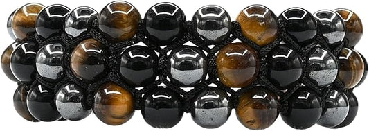 Natural Healing Crystal Bracelet for Women - Mens Bracelet Energy Balancing Gemstones Set - Adjustable Stone Bead Bracelet for Men and Women - Chakra Crystal Therapy Accessory, Meditation