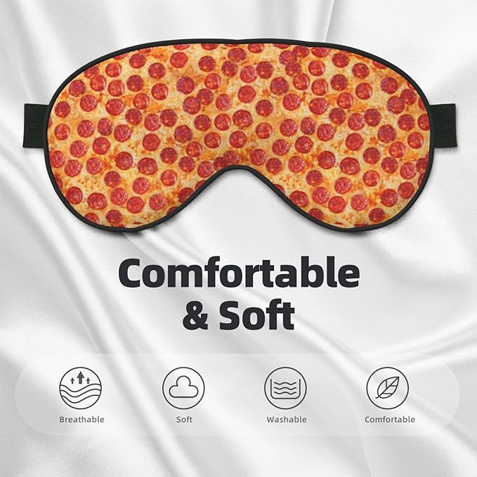 Pizza Pepperoni Sleeping Eye Mask Eye Mask for Sleeping Soft Comfort Eye Shade Blackout Eye Cover for Deep Rest Travel Nap Meditation