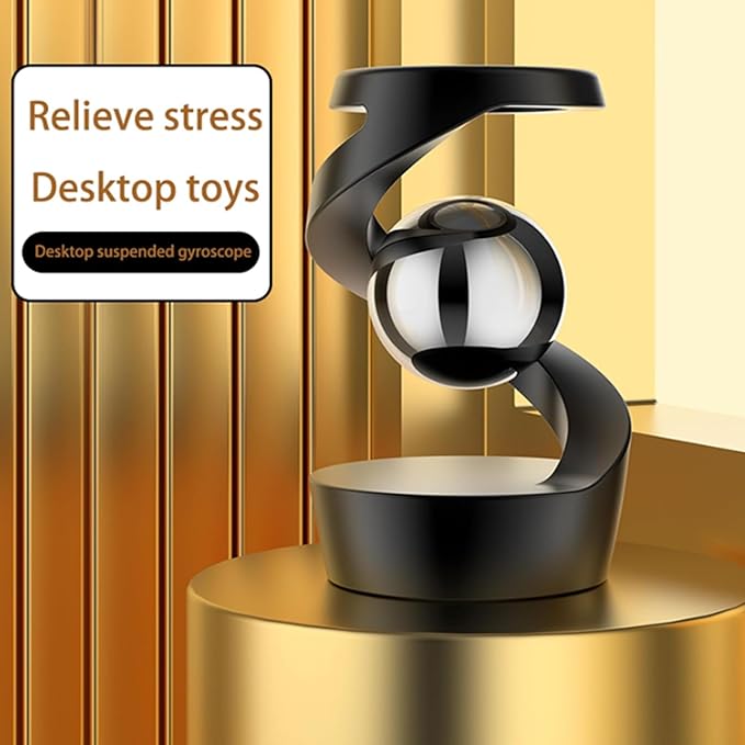 Kinetic Desk Toys, Kinetic Spinning Desk Toy, Desk Fidgets for Office for Adults, Fidget Toys for Kids Teens with Autism ADHD (Gray Silver)