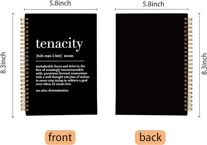 Inspirational Spiral Notebook,Inspirational Journal,Inspirational Journal for Women Men Writing,Grit Spiral Notebook 8.3×5.5 Inch