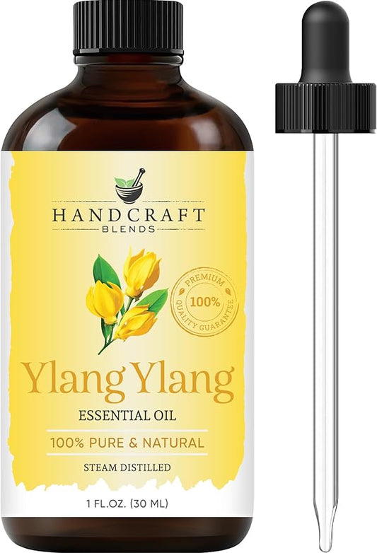 Handcraft Blends Ylang Ylang Essential Oil – 1 Fl Oz – 100% Pure and Natural – Premium Grade Essential Oil for Diffuser and Aromatherapy, Skin, Massage, Candle and Soap Making Fragrance